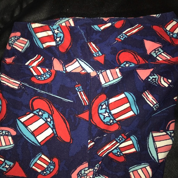 LuLaRoe Americana Leggings One Size - Picture 3 of 5